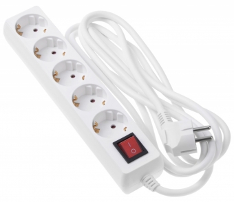 2E Сетевой фильтр 2Е 5XSchuko с выключателем 3G1.5*3M, белый (2E-U05ESM3)