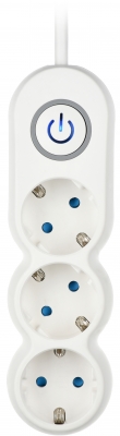 2E Мережевий фільтр 2Е Plus 3XSchuko з вимикачем, 3G*1.0мм, 3м, білий (2E-U03VES3M)