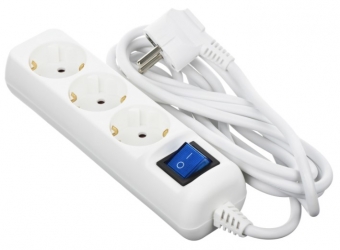 2E Сетевой фильтр 2E 3XSchuko 3G*1.5мм2, 1.5м, white (2E-U03ESM1.5)
