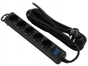 2E Сетевой фильтр 2E 5XSchuko 3G*1.5мм2, 3м, black (2E-U05ESM3BK)