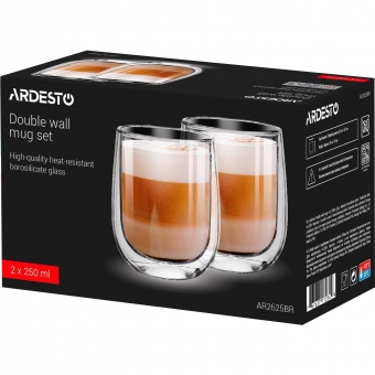 Ardesto Набор стаканов Ardesto AR2625BR Cappuccino 250ml (2шт)