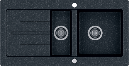 Мойка кухонная Kernau KGS V 60 1,5B1D BLACK METALLIC