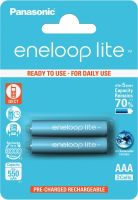 Panasonic Eneloop Lite AAA 550 2BP mAH NI-MH (BK-4LCCE/2BE)