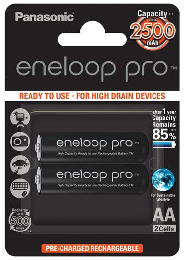 Акумулятор Panasonic Eneloop Pro AA 2500 mAh 2BP (BK-3HCDE/2BE)