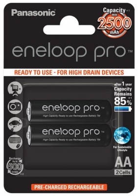 Panasonic Eneloop Pro AA 2500 mAh 2BP (BK-3HCDE/2BE)