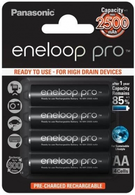 Panasonic Eneloop Pro AA 2500 mAh 4BP (BK-3HCDE/4BE)