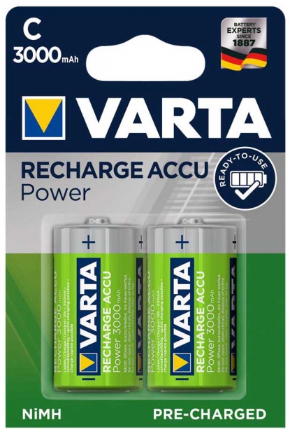 Акумулятор Varta RECHARGEABLE ACCU C 3000mAh BLI 2 NI-MH (READY 2 USE)