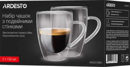 Набор чашек Ardesto AR2615BH 150ml (2шт)