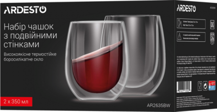 Набор стаканов Ardesto AR2635BW Latte Macchiato 350ml (2шт)