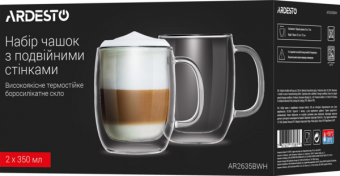 Ardesto Набор чашек Ardesto AR2635BWH 350ml (2шт)