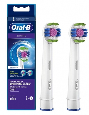 Braun Насадка для зубної щітки Braun ORAL-B 3D White EB18pRB CleanMaximiser (2шт)
