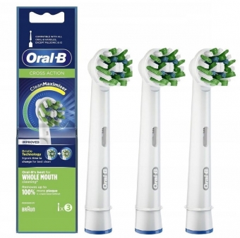 Braun Насадка для зубной щетки Braun ORAL-B Cross Action EB50RB CleanMaximiser (3шт)