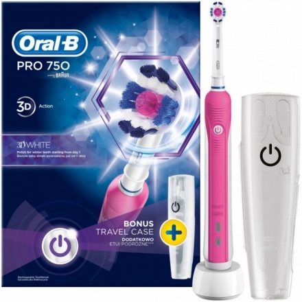 Зубная щетка Braun D 16.513.UX ORAL-B Professional Care 750 (1 насадка и футляр Pink)