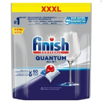 Таблетки для посудомоечных машин Finish Quantum All in 1, 60 шт