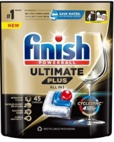 Finish Таблетки для посудомойных машин Finish Ultimate Plus All in 1, 45 шт