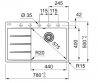Мойка кухонная Franke Centro CNG 611-78 TL Серый сланец (114.0716.710)