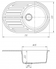 Мойка кухонная Romzha (Galati) Elagancia 77 Gri (802) 7659