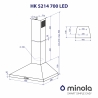 Вытяжка Minola HK 5214 WH 700 LED