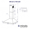 Вытяжка Minola HK 6212 WH 700 LED