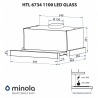 Вытяжка Minola HTL 6734 BL 1100 LED GLASS