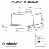 Вытяжка Minola HTL 6734 WH 1100 LED GLASS