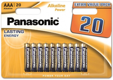 Батарейка Panasonic ALKALINE POWER AAA BLI 20 (LR03REB/20BW)