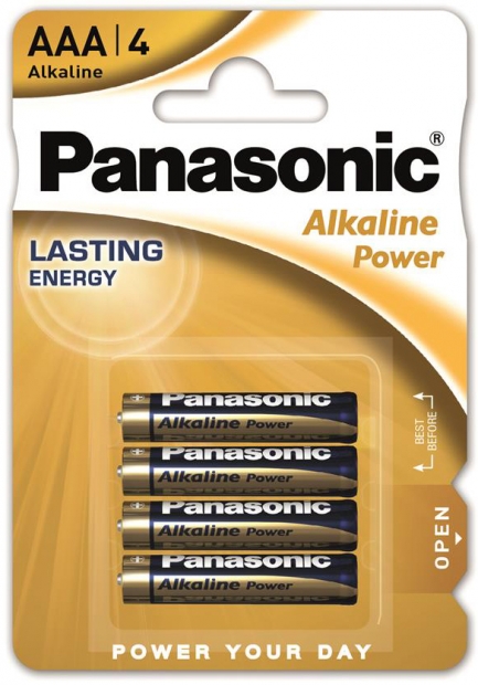 Батарейка Panasonic ALKALINE POWER AAA BLI 4 (LR03REB/4BPR)