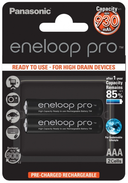 Акумулятор Panasonic Eneloop Pro AAA 930 mAh 2BP (BK-4HCDE/2BE)