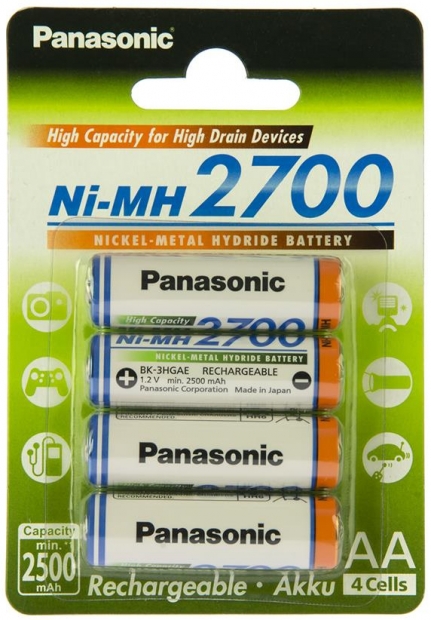 Аккумулятор Panasonic High Capacity AA 2700 mAh 4BP NI-MH (BK-3HGAE/4BE)