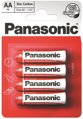 Panasonic  RED ZINK R6 BLI 4 ZINK-CARBON (R6REL/4BPR)