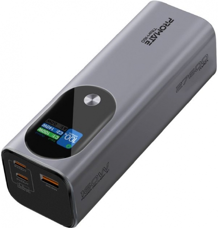 УМБ Power Bank Promate Titan-160 140W 27600mAh Gray