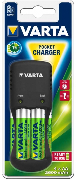 Зарядний пристрій Varta Pocket Charger + 4AA 2600 mAh NI-MH