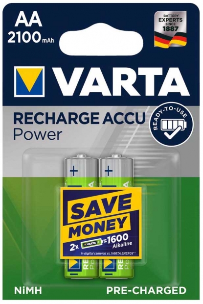 Аккумулятор Varta RECHARGEABLE ACCU AA 2100mAh BLI 2 NI-MH (READY 2 USE)