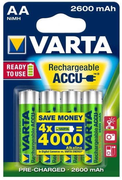 Аккумулятор Varta RECHARGEABLE ACCU AA 2600mAh BLI 4 NI-MH (READY 2 USE)