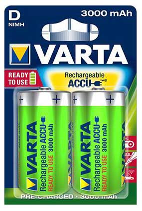 Аккумулятор Varta RECHARGEABLE ACCU D 3000mAh BLI 2 NI-MH (READY 2 USE)