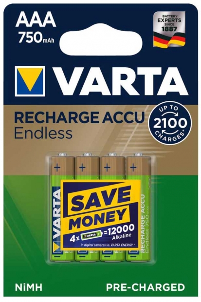 Аккумулятор Varta RECHARGEABLE ACCU ENDLESS AAA 750 mAh BLI 4 NI-MH