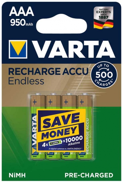 Аккумулятор Varta RECHARGEABLE ACCU ENDLESS AAA 950mAh BLI 4 NI-MH