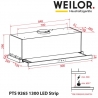 Вытяжка Weilor PTS 9265 WH 1300 LED Strip